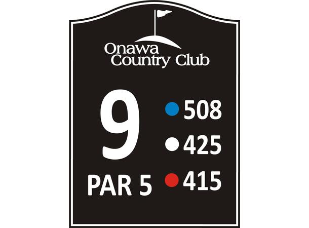 Curved Green Line Tee Sign with Layout Black/White SG300750